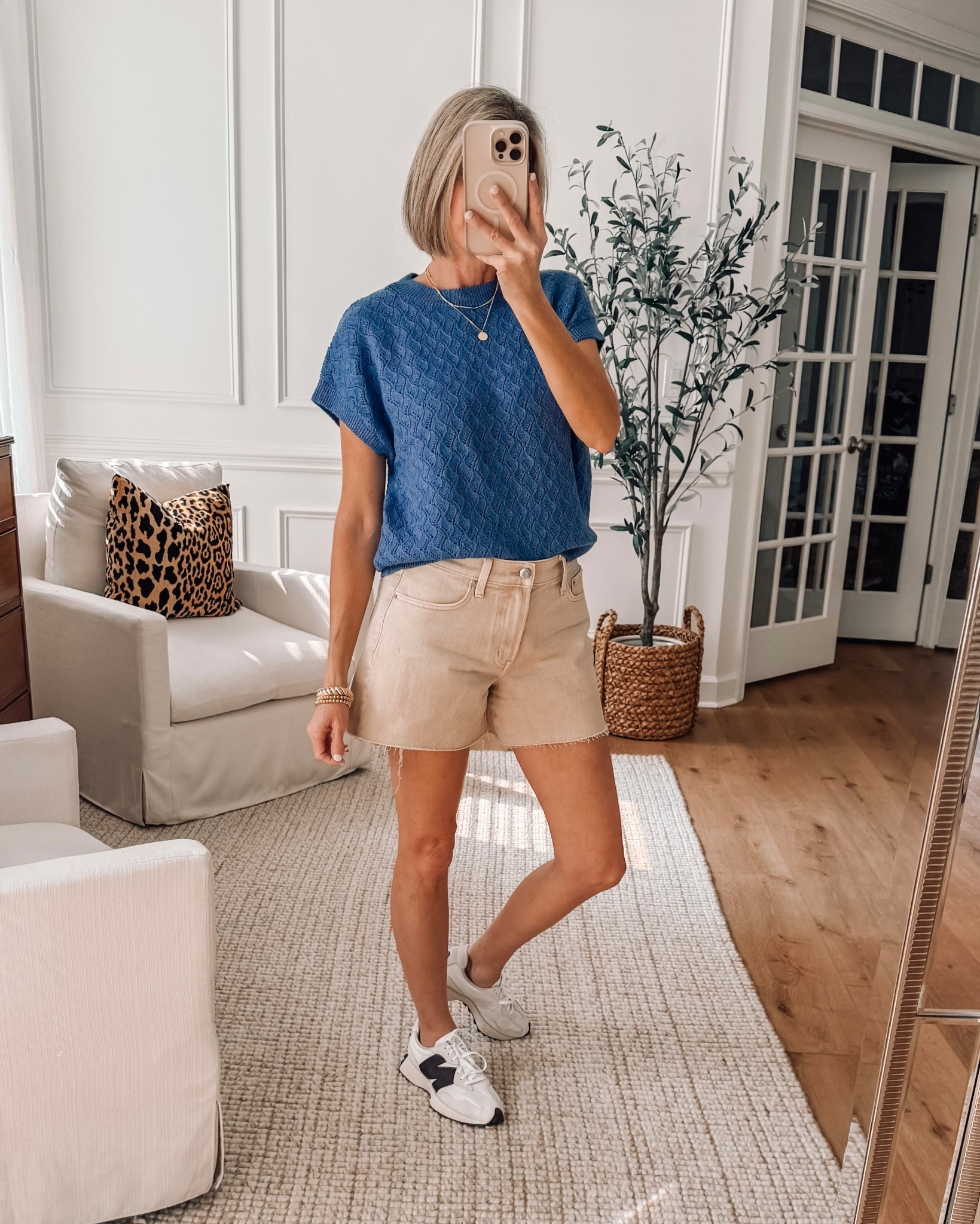 Loving this lightweight crochet sweater and  cut off jean shorts combo - Easy spring look

Sweater size small
Jean shorts size 27

Spring style 
Denim shorts 
Varley 
Evereve 

#LTKSeasonal #LTKOver40 #LTKootd