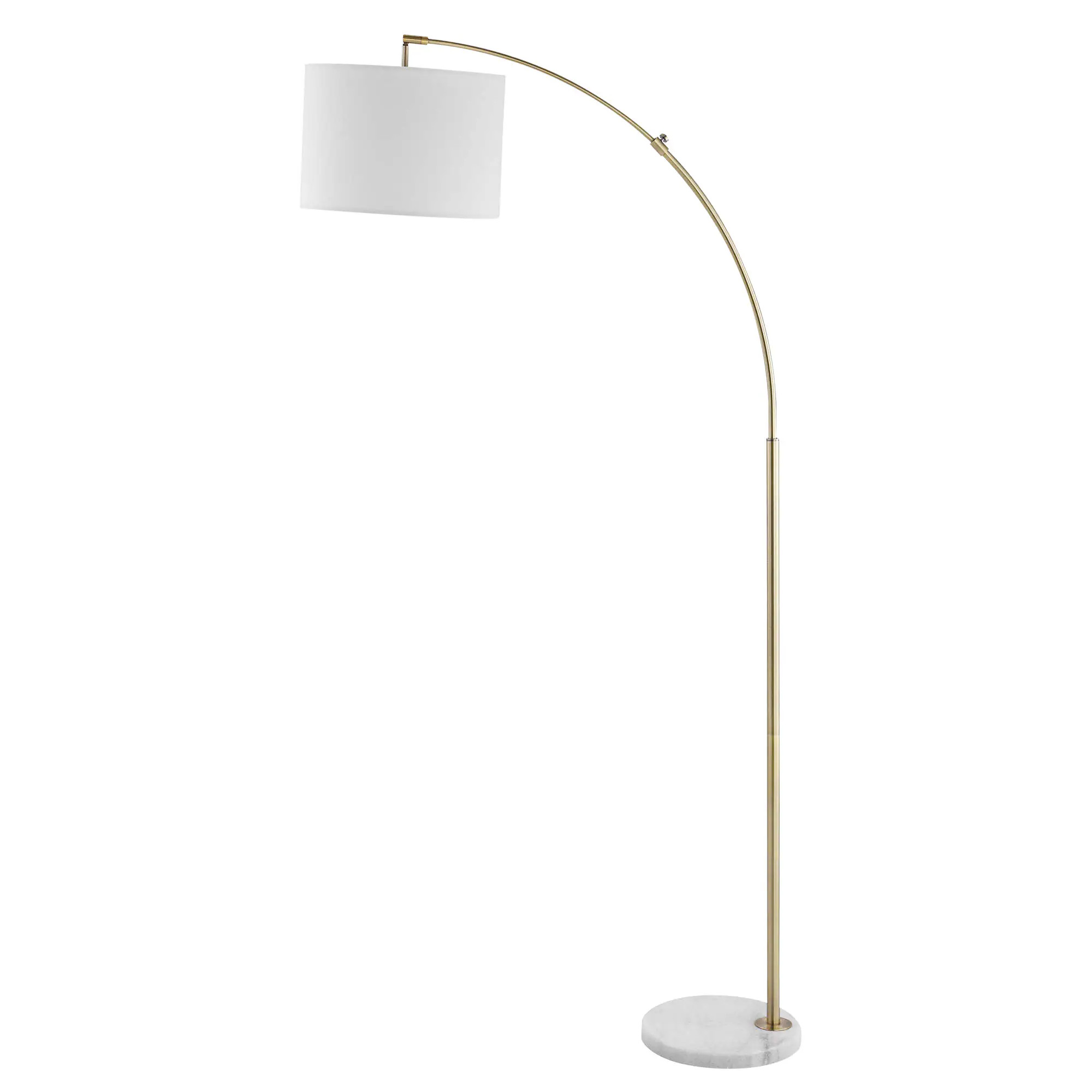 GETLEDEL Gold Arc Floor Lamp 72-in Gold Arc Floor Lamp with Fabric Shade Marble | PT-0309GD | Lowe's