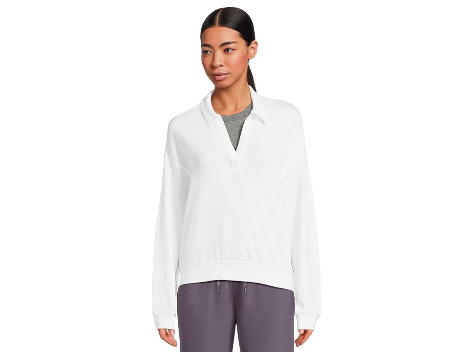 TravisMathew Cloud Terry Long Sleeves Women's Coat White : SM, Elastane | Zappos