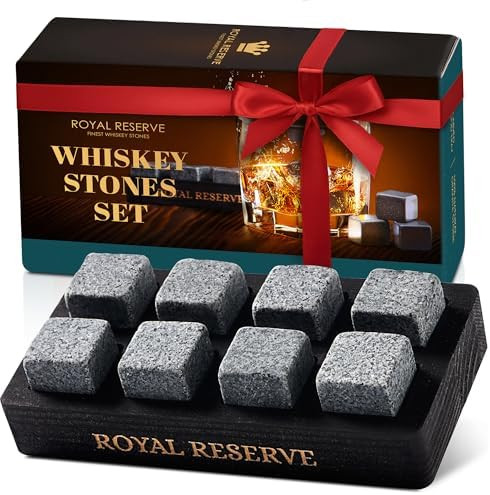 Whiskey Stones Gift Set by Royal Reserve – Artisan Crafted Reusable Chilling Rocks for Scotch B... | Amazon (US)