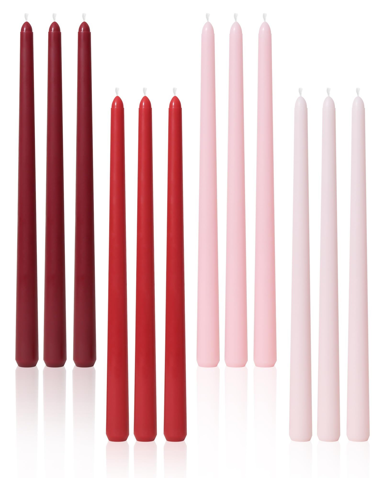Viyffo Taper Candles, 12 Inch, 12 Pack, Red Ombre – Unscented, Smokeless Design, Up to 8-Hour B... | Amazon (US)