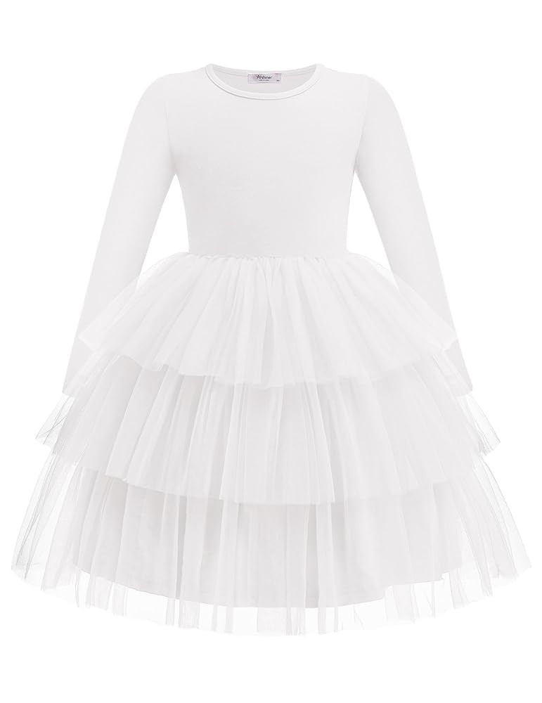 Arshiner Toddler Tutu Dress Girls Long Sleeve Fall Winter Tiered Formal Party Tulle Dresses for K... | Amazon (US)