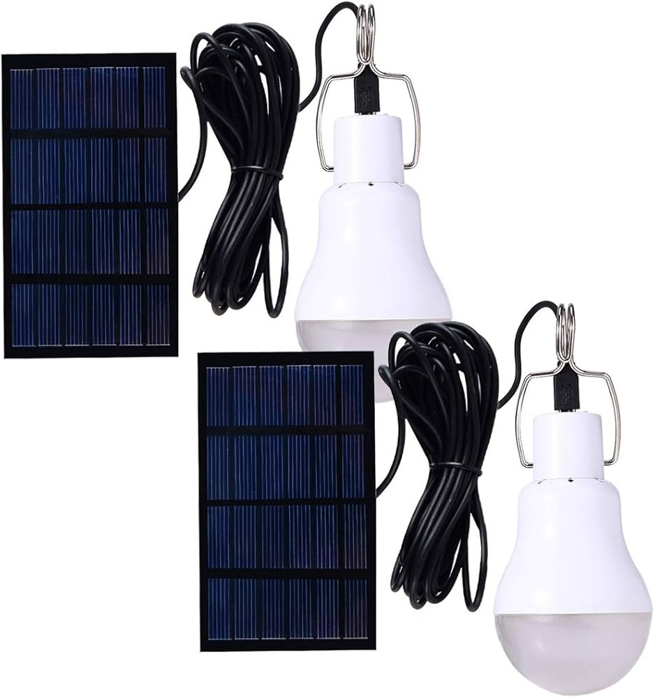 ABZXT Solar Powered Lamp Portable Led Bulb Lights Solar Energy Panel Led Lighting for Camp Tent N... | Amazon (US)