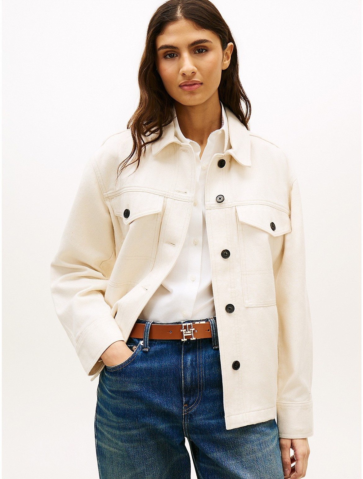 Tommy Hilfiger Women's Oversized Twill Utility Shirt Jacket - Blue - S | Tommy Hilfiger (US)