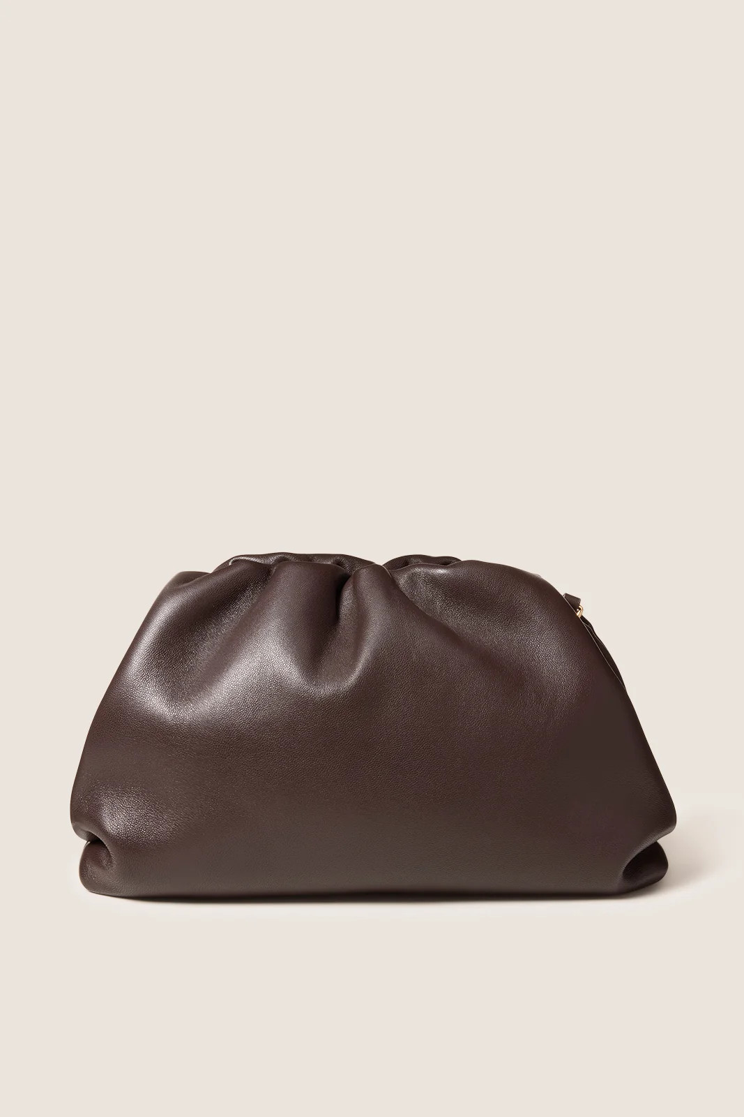 EVEREVE Women's Ryan Leather Clutch Bag, Chocolate Brown | Evereve