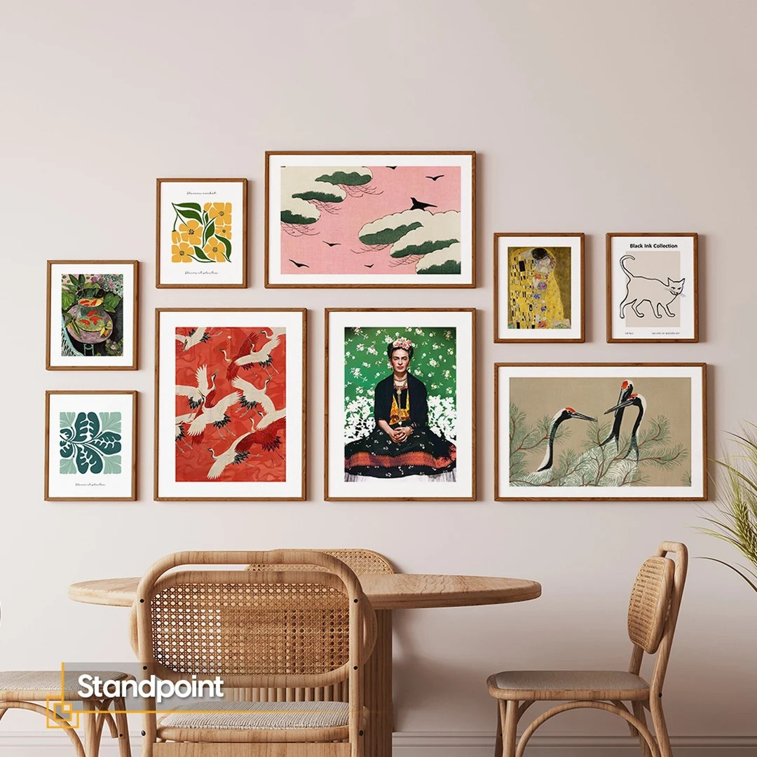 Eclectic Gallery Wall Set of 9, Framed Maximalist Wall Art, Wall Decor, Wall Prints Bundle, Henri... | Etsy (US)