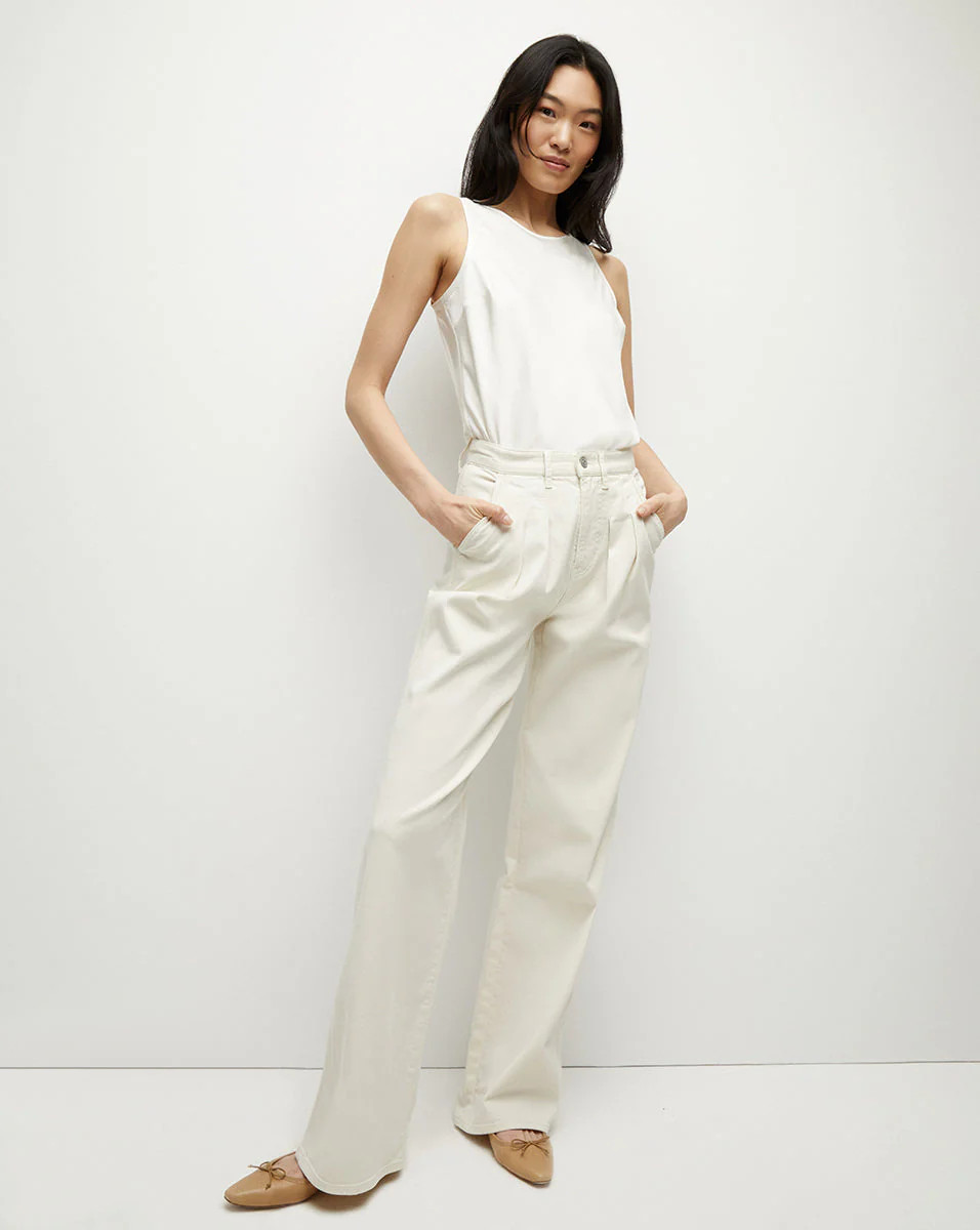 Mia Pleated Wide-Leg Jean | Veronica Beard