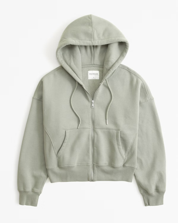 Essential Ribbed Sunday Hooded Full-Zip | Abercrombie & Fitch (US)