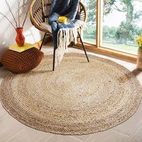 Custom Round Brown Woven Jute Rug Straw Floor Mats Rugs Handmade Bedroom Area Mat Tatami Custom Yoga | Etsy (US)
