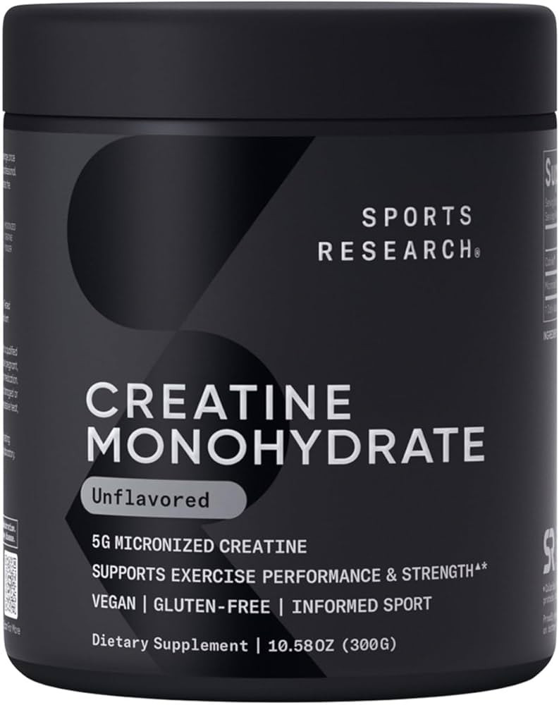 Sports Research Creatine Monohydrate - Gain Lean Muscle, Improve Performance and Strength and Sup... | Amazon (US)