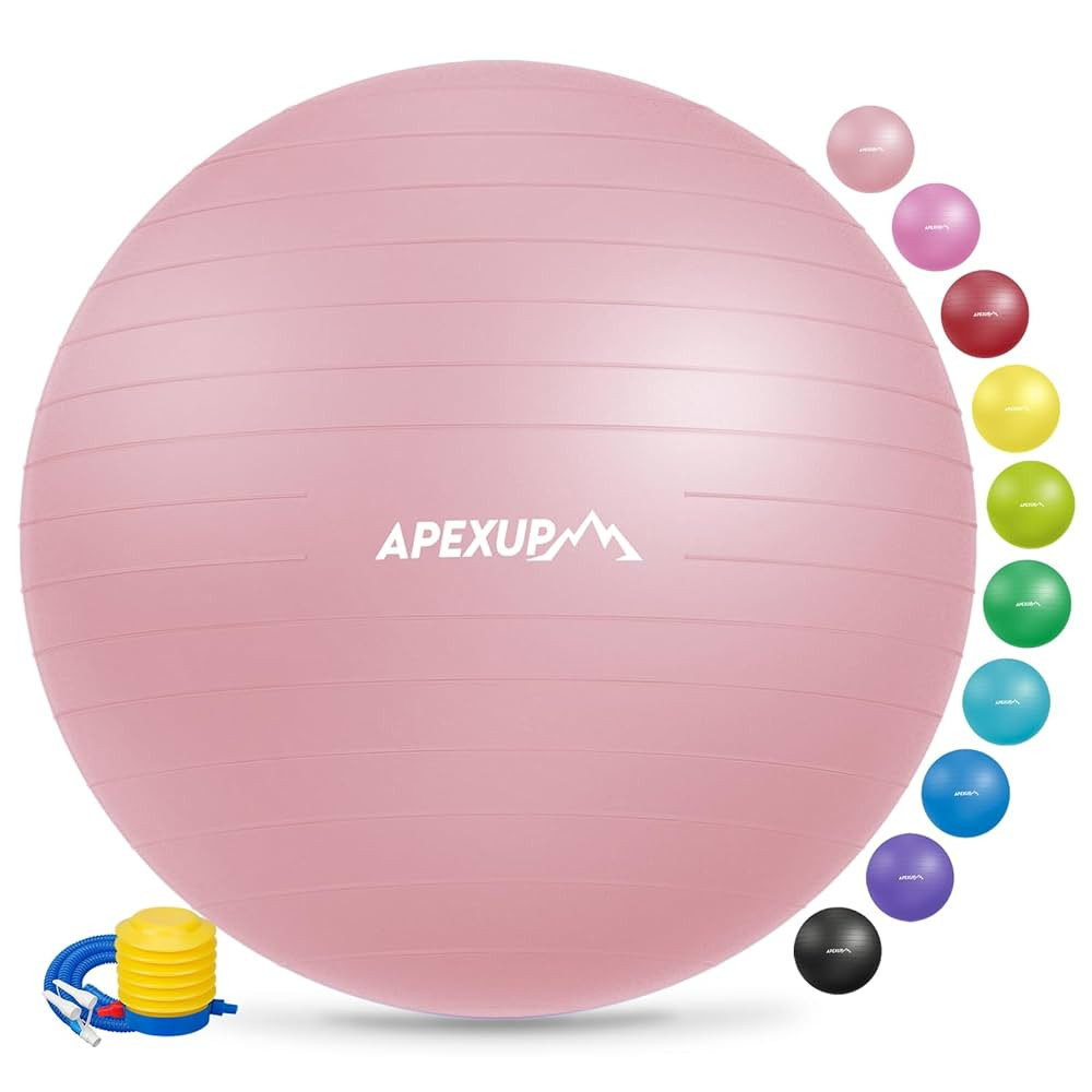 APEXUP Yoga & Pilates Ball - Anti Slip Heavy Duty Gym Ball for Fitness, Balance & Core Workout | Amazon (US)