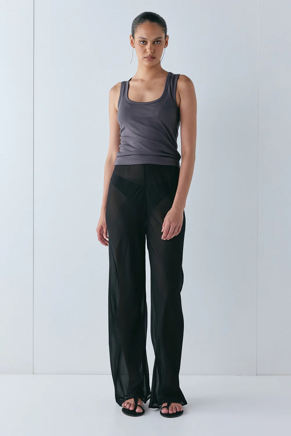 Remi Sheer Pants Black | VRG Grl