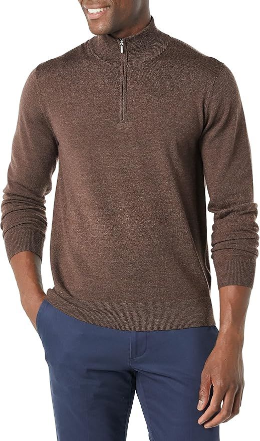 Goodthreads Men's Lightweight Merino Wool Quarter Zip Sweater | Amazon (US)