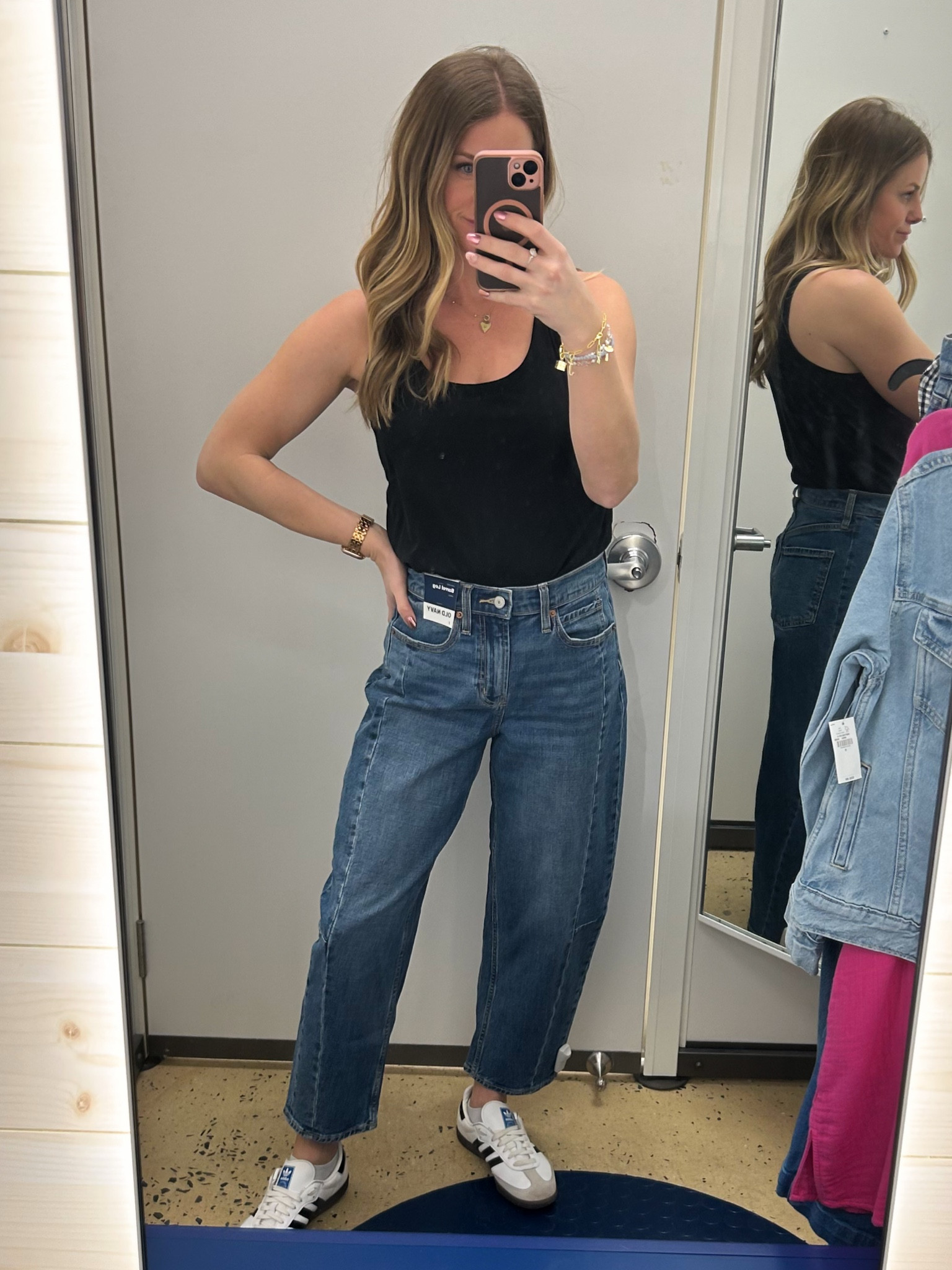 I’ve jumped on the barrel Jean trend! This pair is pretty cute. Runs a little big so I sized down to a size 2. Available in a few different washes, petite, regular and tall sizes! 

#LTKFindsUnder50 #LTKSaleAlert #LTKFindsUnder100