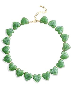 YUJIE Amber Acrylic Heart Choker Necklace for Women Vintage Punk Chunky Necklace Trendy Fashion A... | Amazon (US)