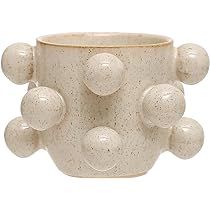 Bloomingville 4.25 Inches Round Stoneware Orbs and Reactive Glaze, Holds 3 Inches Pot, Speckled C... | Amazon (US)