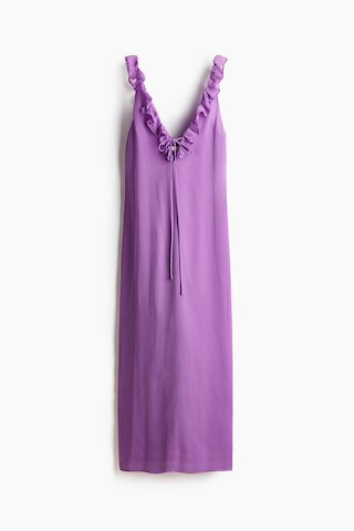 H & M - Ruffle-Trimmed Crinkled Dress - Purple | H&M (US + CA)