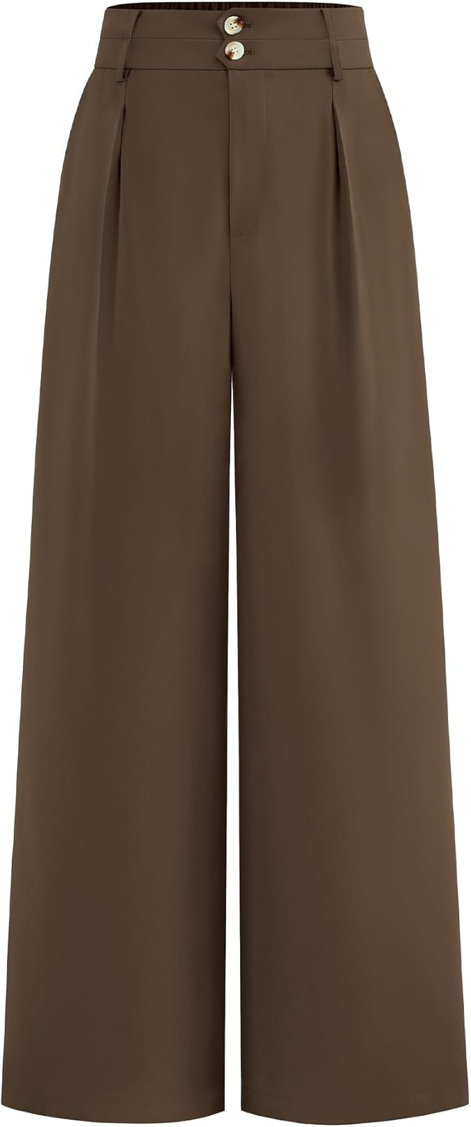 BTFBM Women Wide Leg Dress Pants 2025 High Waisted Button Pleated Business Casual Trousers Office... | Amazon (US)