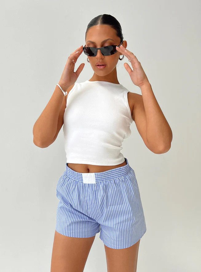Cobain Shorts Blue Stripe | Princess Polly US