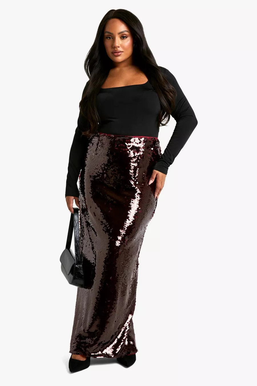 Plus Premium Sequin Maxi Skirt | boohoo (US & Canada)