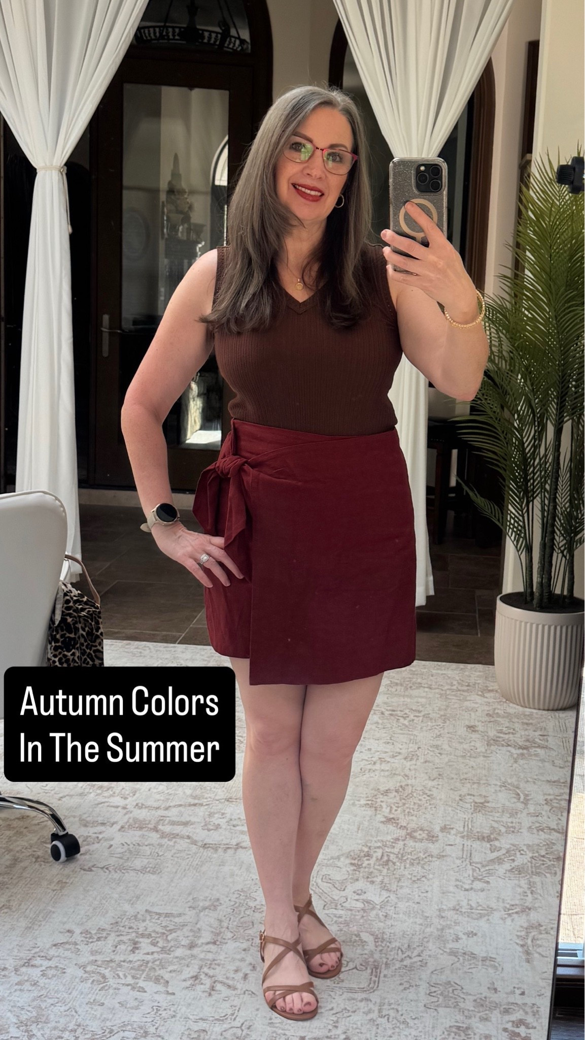 Autumn colors in the summer 🍂☀️

Who says rich Autumn colors have to wait until September?

I paired this linen wrap skirt from LOFT with a V-neck crochet-trim tank from Talbots for an easy summer look in some of my favorite warm, rich shades.

The lighter fabrics, bare arms and simple sandals keep these deeper colors from feeling heavy—even in the middle of summer.

And these Talbots sandals are from a previous season, but this is exactly why I hang onto pieces I love. Paired with the right colors, they work beautifully year after year. 🤎

Your season is your palette—not your calendar. 🍂

I’ve linked the pieces that are still available along with similar options!

#LTKOver40 #LTKStyleTip #AutumnStyle #ColorAnalysis #WearWhoYouAre

#LTKootd