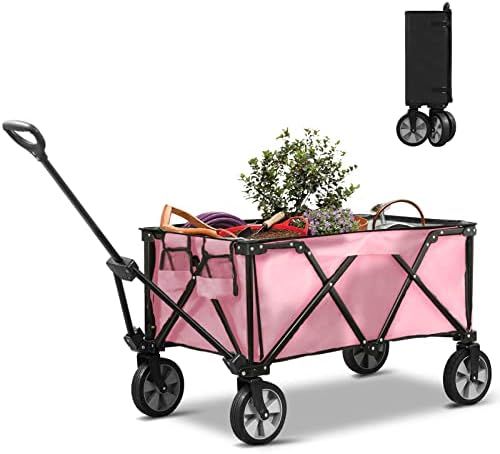 Joyside Collapsible Folding Wagon Cart Foldable Heavy Duty Collapsible Utility Wagon Cart with Wheel | Amazon (US)