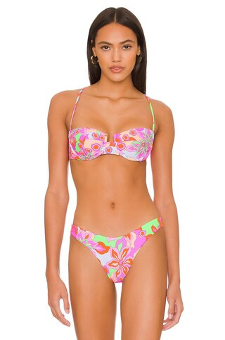 Luli Fama Sweatheart Balconette Bikini Top in Vivi Il Momento from Revolve.com | Revolve Clothing (Global)