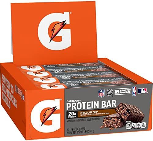 Gatorade Whey Protein Recover Bars, Chocolate Chip, 2.8 ounce bars (12 Count) | Amazon (US)