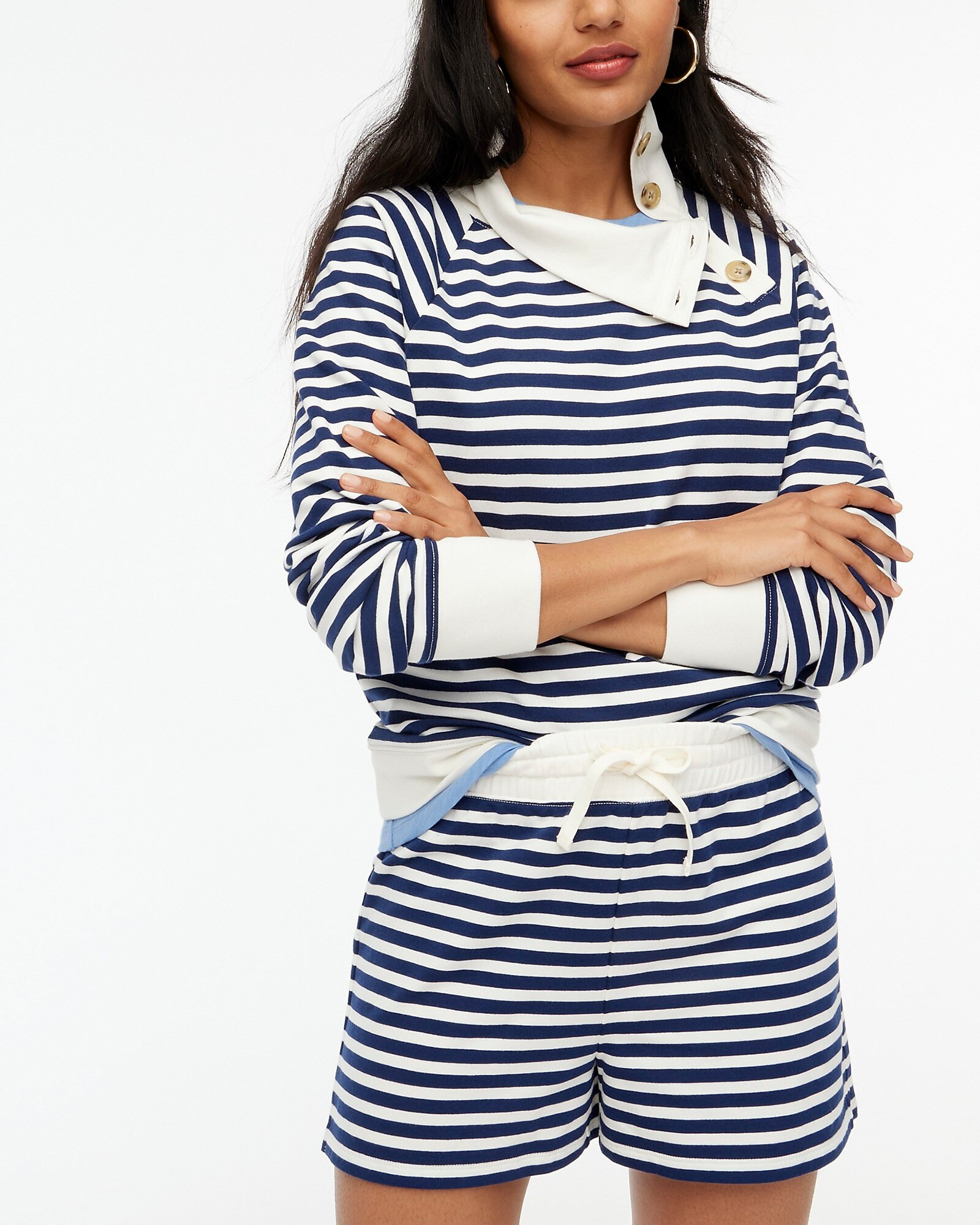 Striped drawstring terry short | J.Crew Factory