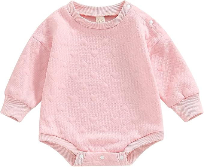 0-2T Newborn Baby Knit Love Heart Romper Lantern Long Sleeve Onesie Red Headband 2pcs Infant Girl... | Amazon (US)