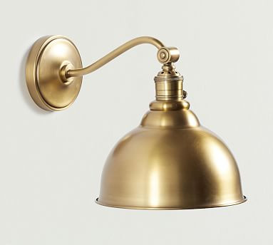 Curved Arm Metal Bell Sconce | Pottery Barn (US)