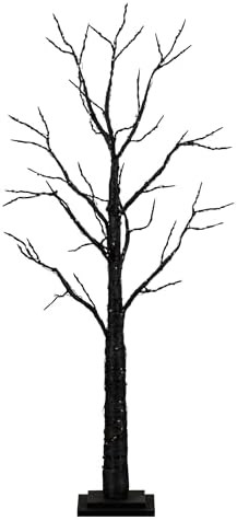 Nearly Natural 4ft. Pre-Lit Halloween Black Twig Artificial Fall Tree with 240 Orange and Purple ... | Amazon (US)