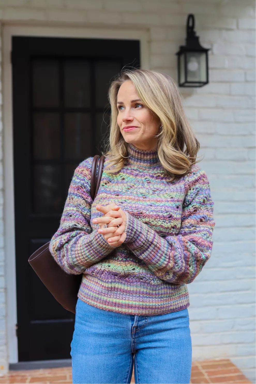 Rainbow Mock Neck Sweater | Amazon Fashion Styles for Her