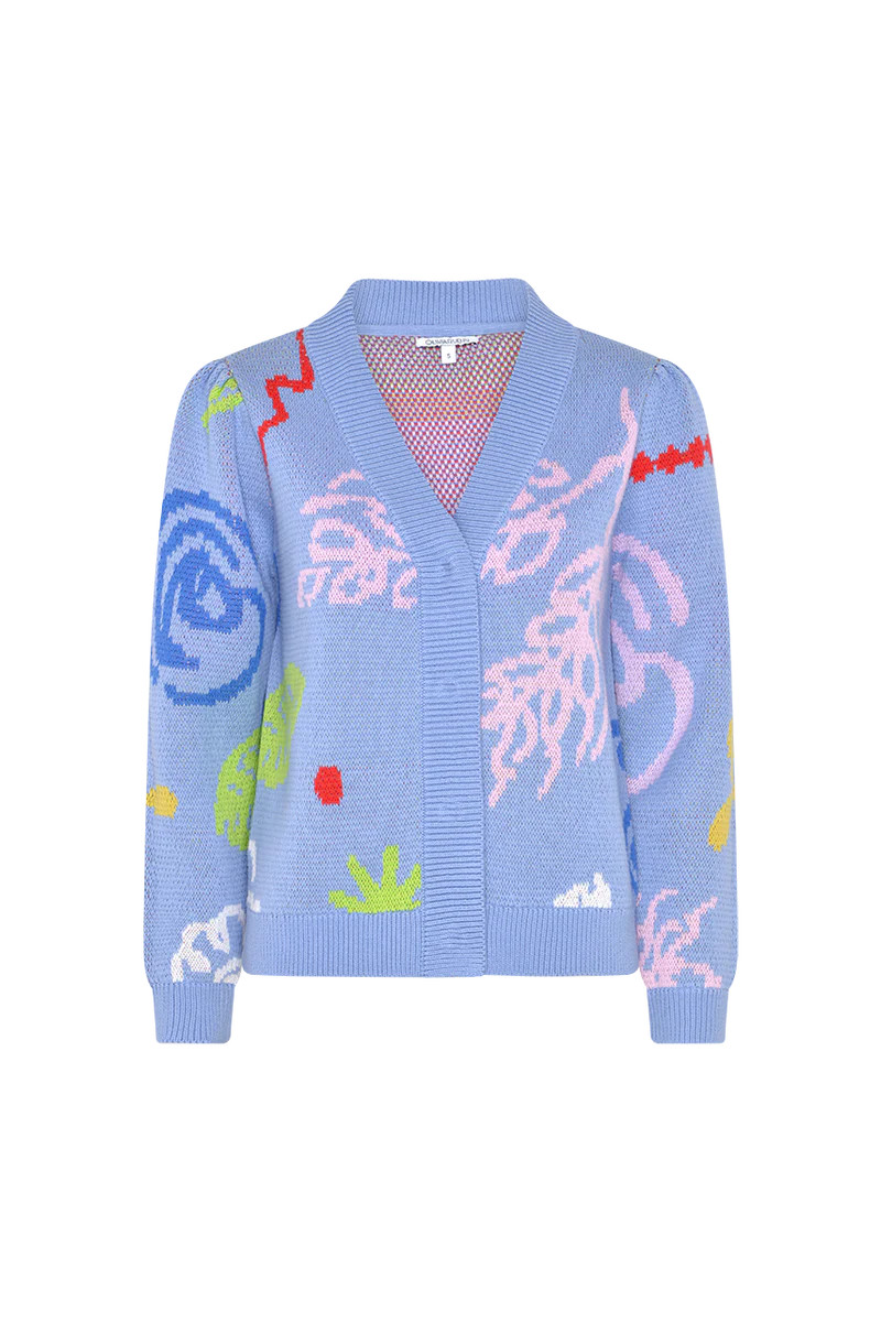 Hilda Blue Sketchy Floral Cardigan | Olivia Rubin