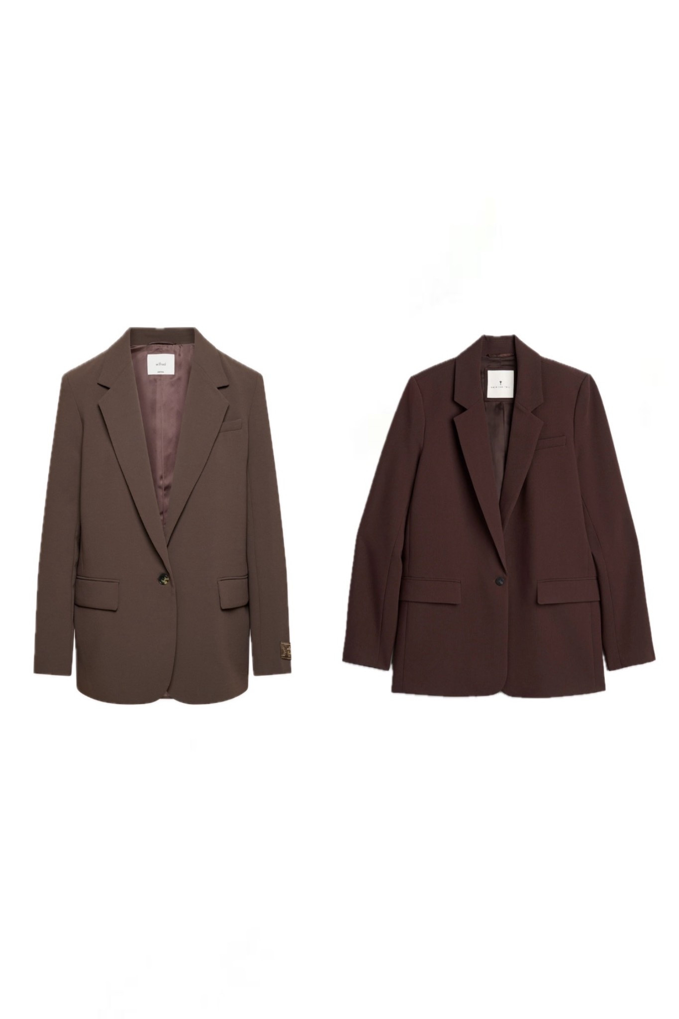 Left: Aritzia Generation Blazer - Crepette™
Right: BOYFRIEND FIT SINGLE-BUTTON BLAZER 