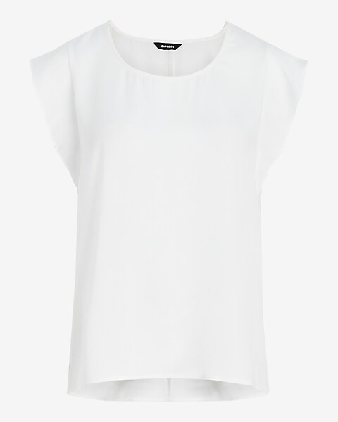 Satin Scoop Neck Gramercy Tee | Express