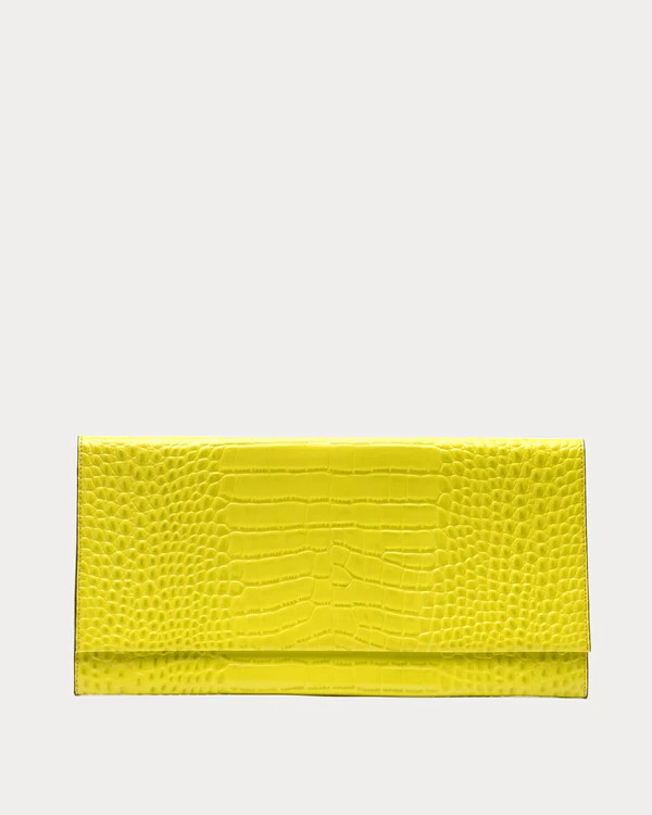 Supersize Croc Clutch - Navy | Frances Valentine
