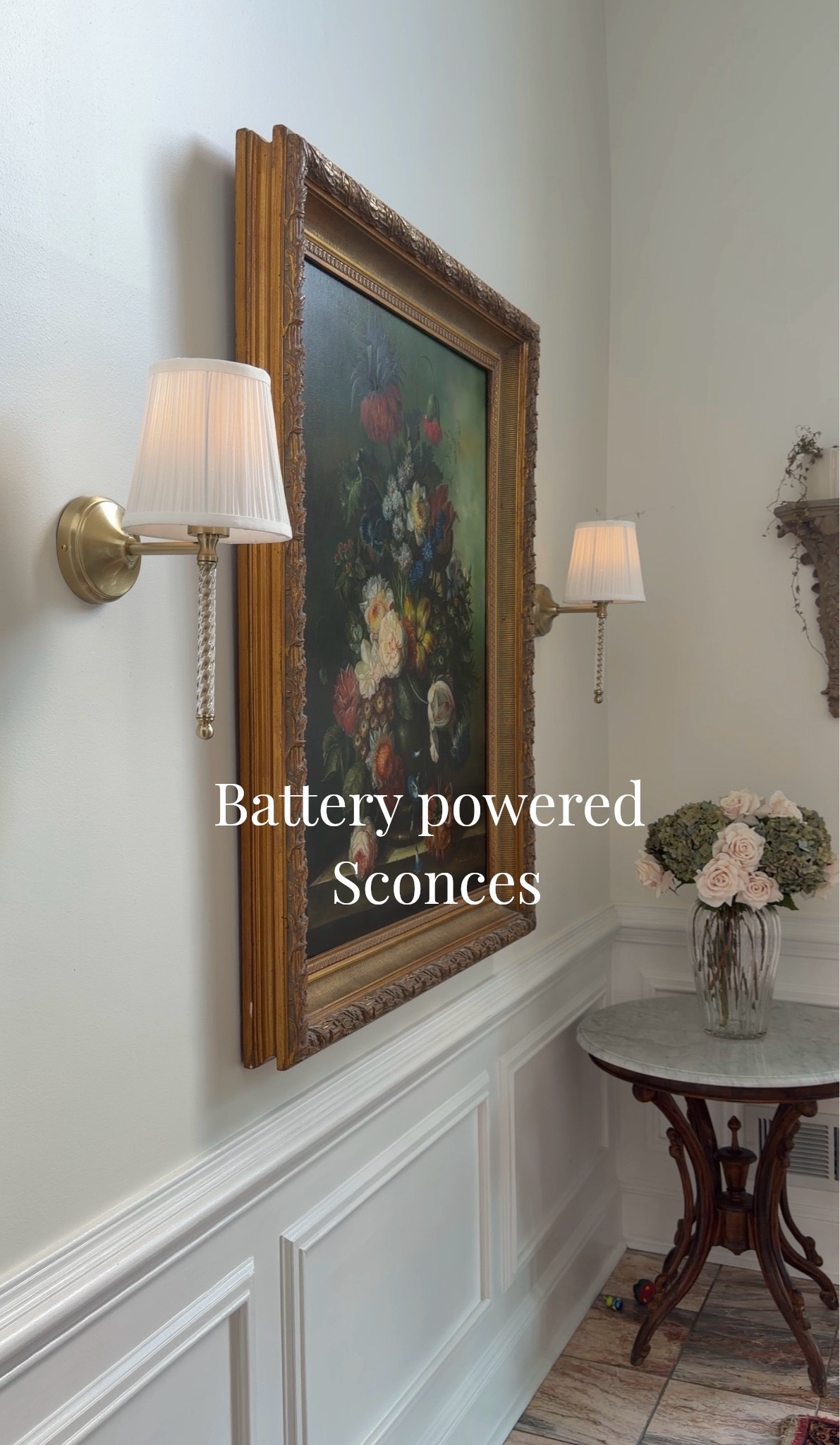 These battery-operated wall sconces are one of my favorite upgrades in our foyer! I originally found them at HomeGoods and was so excited to find the exact same ones online. They add the look of custom, hardwired lighting without the need for an electrician, making them an easy and affordable way to elevate an entryway, hallway, bedroom, or living room. Classic, timeless, and such a beautiful designer-inspired find.

#LTKHome