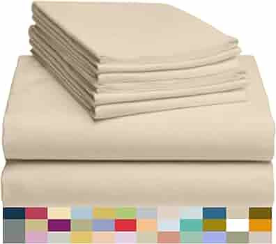 LuxClub 6 PC Sheet Set Bamboo Sheets Deep Pockets 18" Eco Friendly Wrinkle Free Sheets Machine Wa... | Amazon (US)