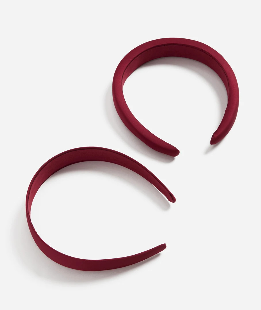 BURGUNDY SATIN HEADBAND 2 PACK | Sportsgirl