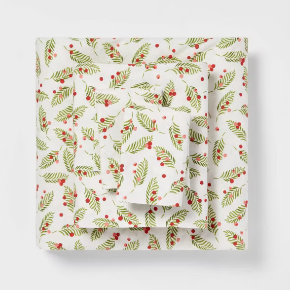 Holiday Pattern Flannel Sheet Set - Threshold™ | Target