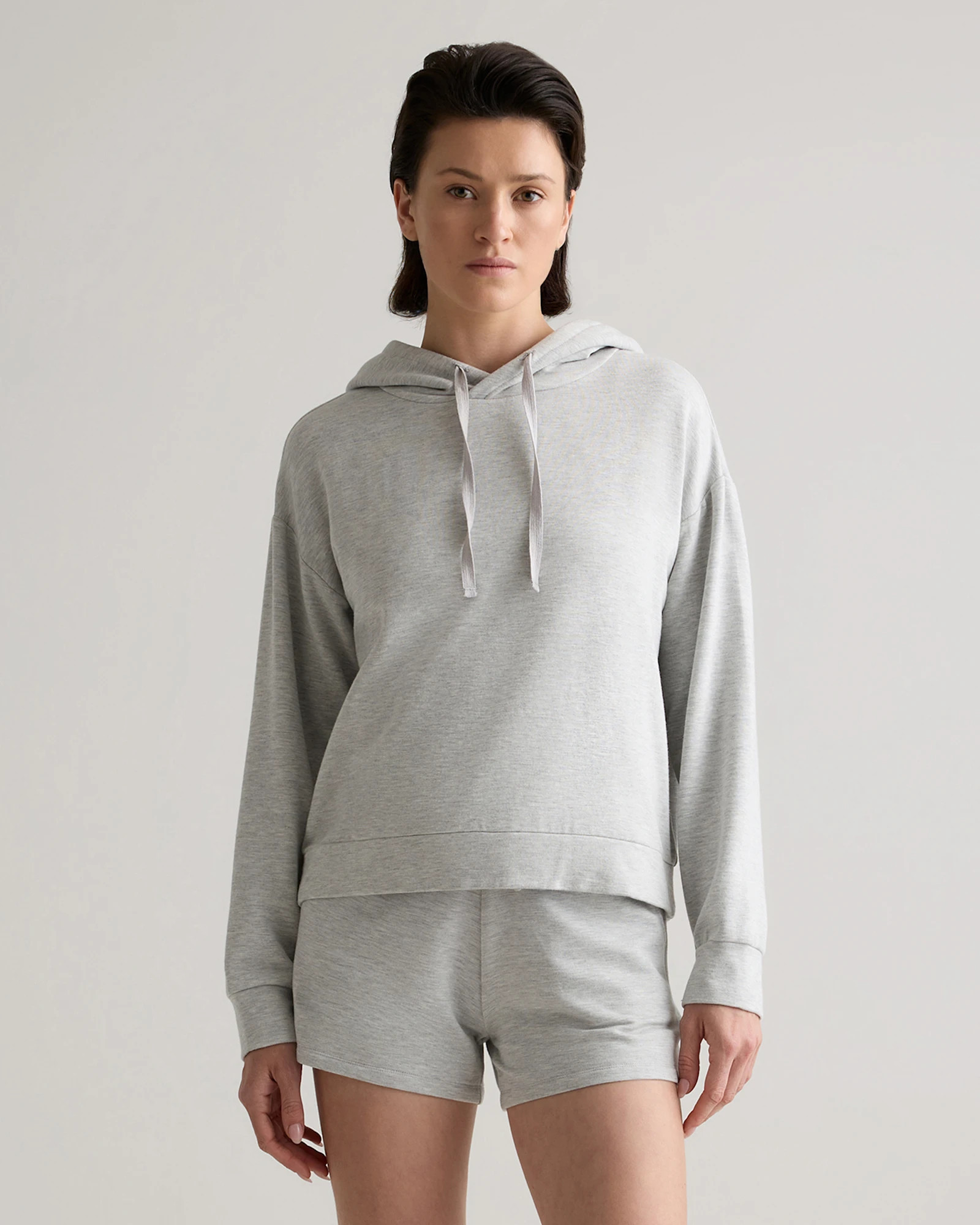 SuperSoft Fleece Pullover Hoodie in Heather Grey | Quince