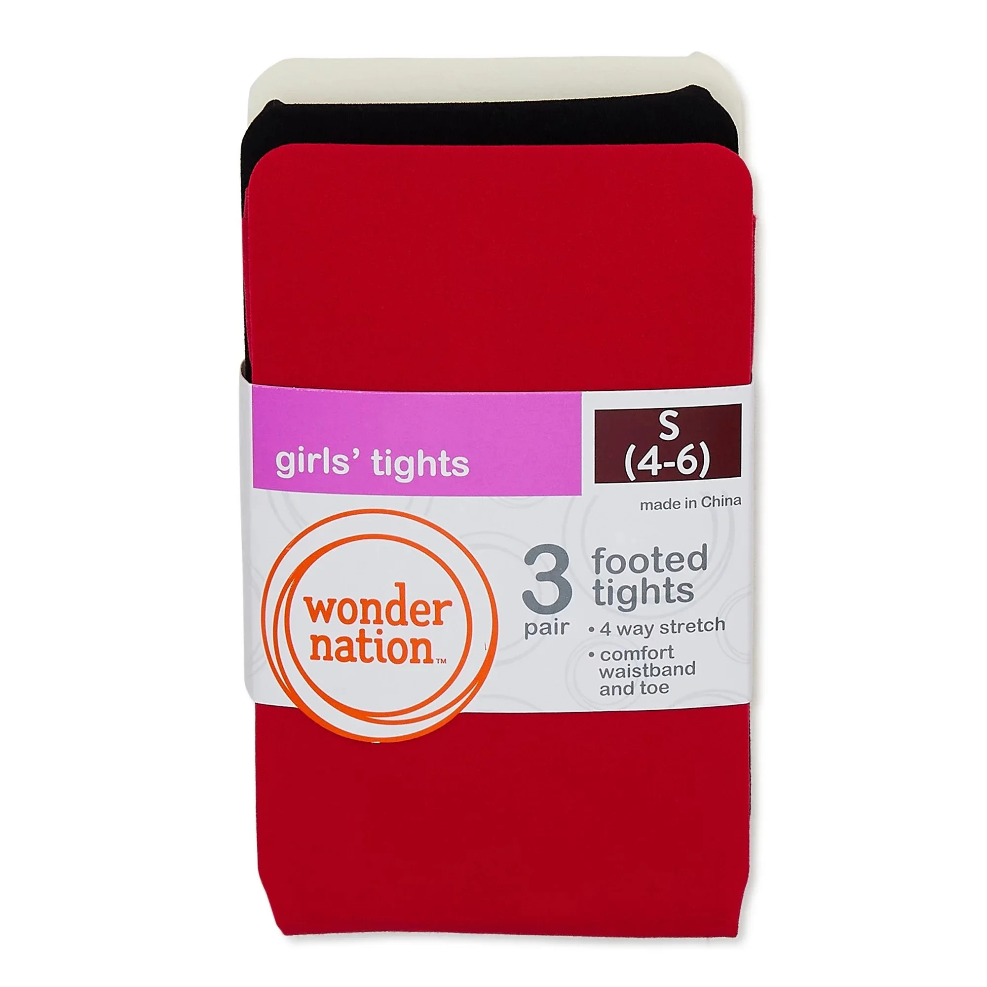 Wonder Nation Girls' Opaque Tights, 3 Pack, Sizes 4-16 | Walmart (US)