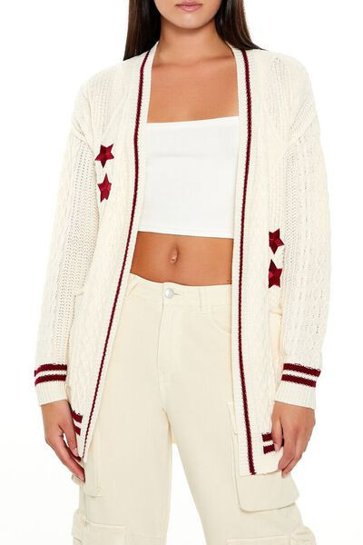 Star Patch Cardigan Sweater | Forever 21