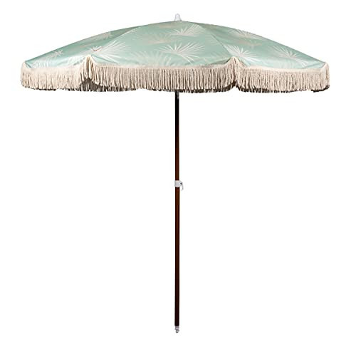 Beach State Summerland 6.5 Feet Beach Umbrella with Fringe - Outdoor Umbrella - UV50+ Sun Protection (Palm Beach) | Amazon (US)