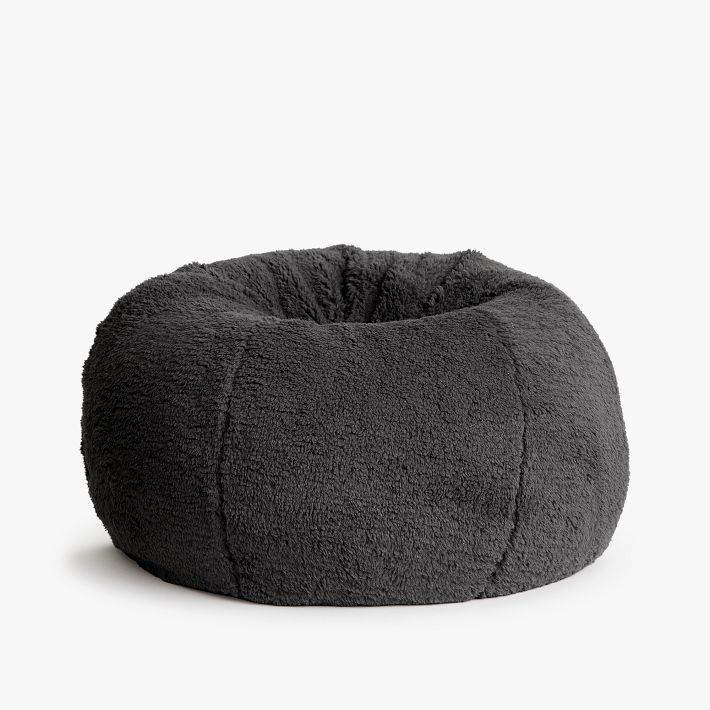Sherpa Charcoal Bean Bag Chair | Pottery Barn Teen