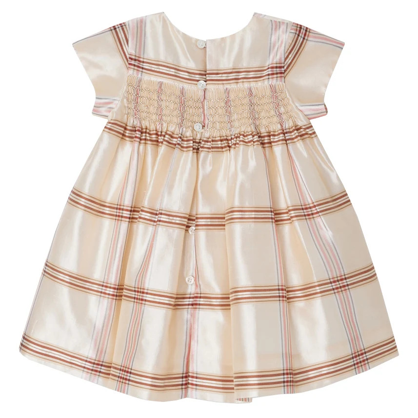 BONPOINT Maruska Baby Dress - Carreaux Ecru | Shop.app