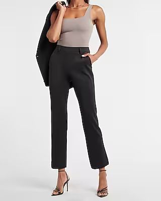 High Waisted Supersoft Double Knit Pull-On Straight Pant | Express