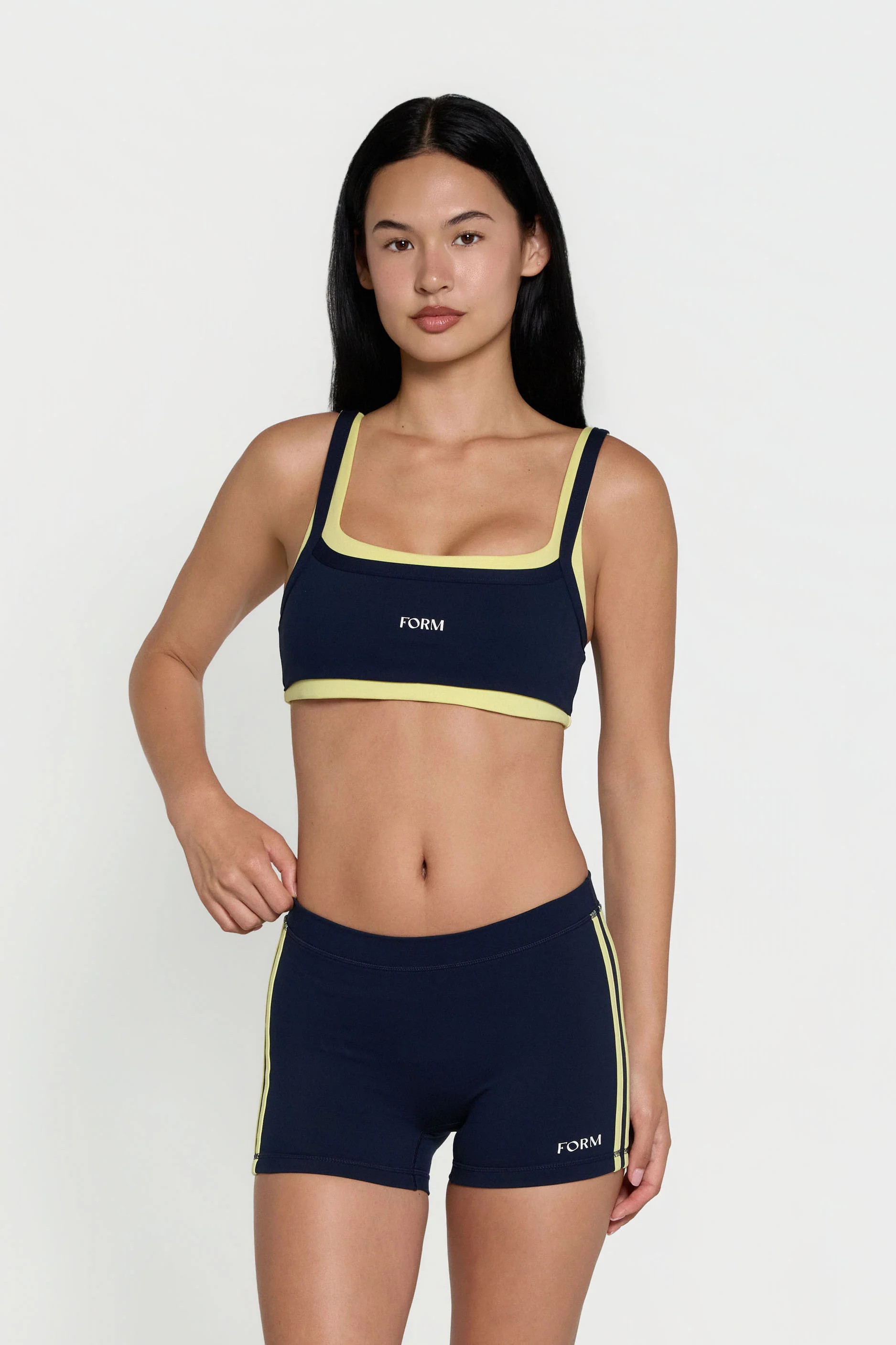 Scoop Layered Bra - Navy/Lemon | FORM