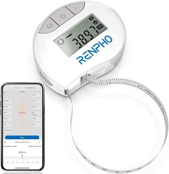 Amazon.com: Smart Tape Measure Body with App - RENPHO Bluetooth Measuring Tapes for Body Measurin... | Amazon (US)